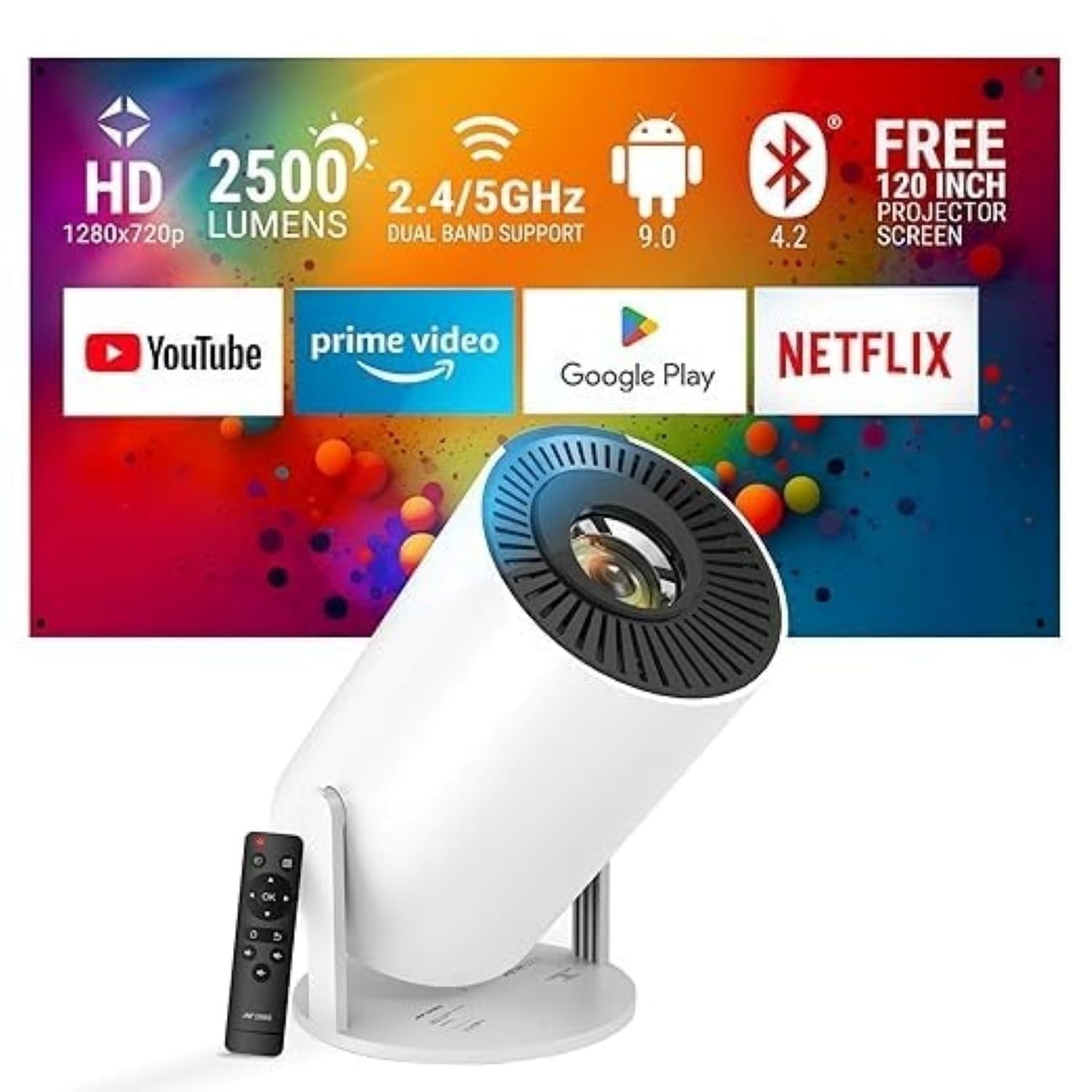 Portable Mini Projector, 4K 1080P Full HD Projector, Support Video Projector - Image 4